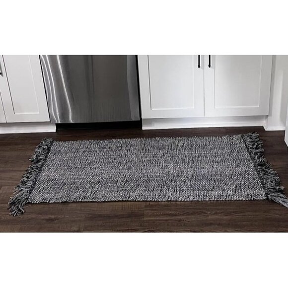 New Kitchen Runner Rug, 2' x 4.3' Cotton Hand-Woven Reversible Washable Rug - Picture 1 of 1